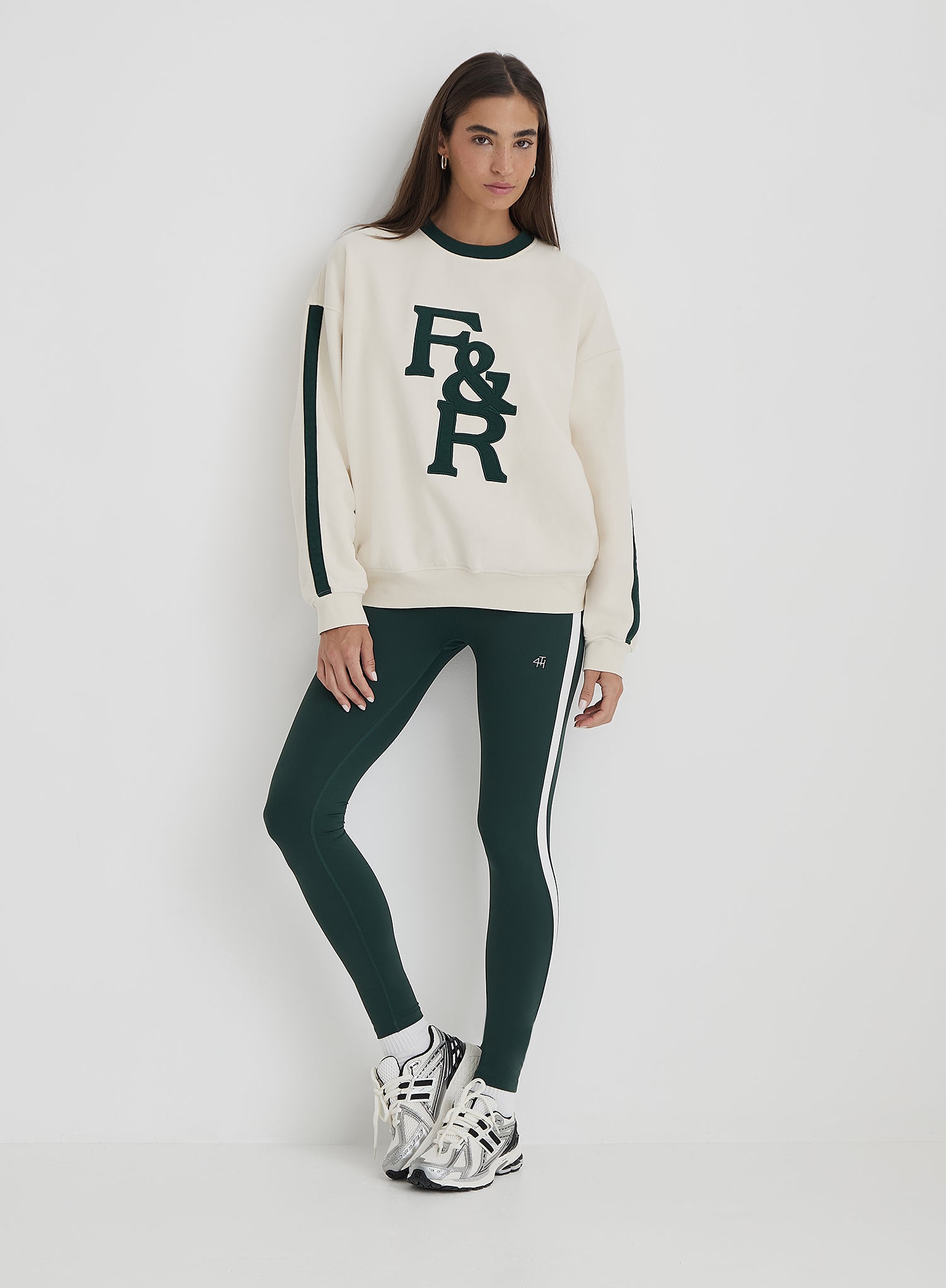 Cream F&R Branded Relaxed Oversized Sweatshirt